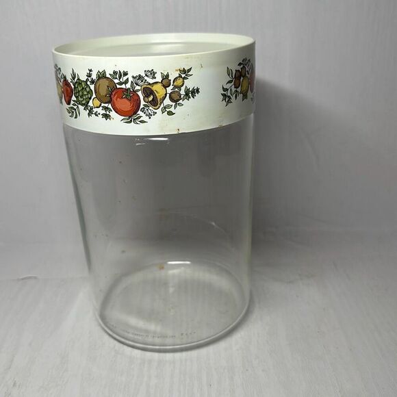 Vintage Pyrex Corning Ware Spice Of Life Stackable Glass Canister & Lid 7.5” - Picture 3 of 9